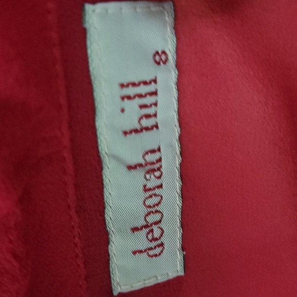 Deborah hill 100% silk red blouse size 8 - Picture 6 of 8